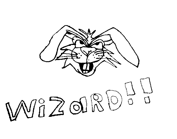 Rabbit wizard coloring page