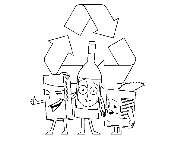 Recycling cuns   coloring page
