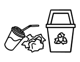 Recycling paper coloring page