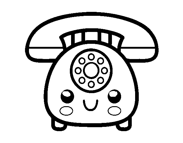 Retro phone coloring page