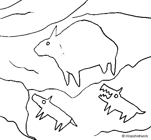 Rock art coloring page