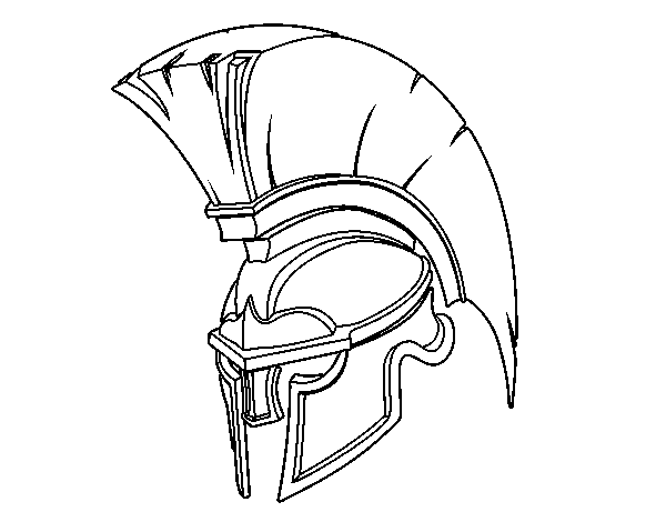 Roman Warrior Helmet coloring page