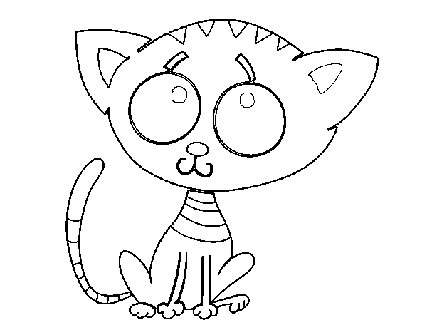 Sad kitty coloring page