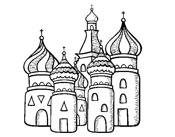 Saint Basil's Cathedral from Moscu coloring page