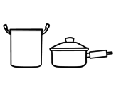 Set of pots coloring page