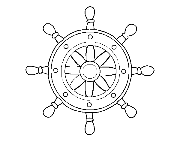 Ship's wheel coloring page