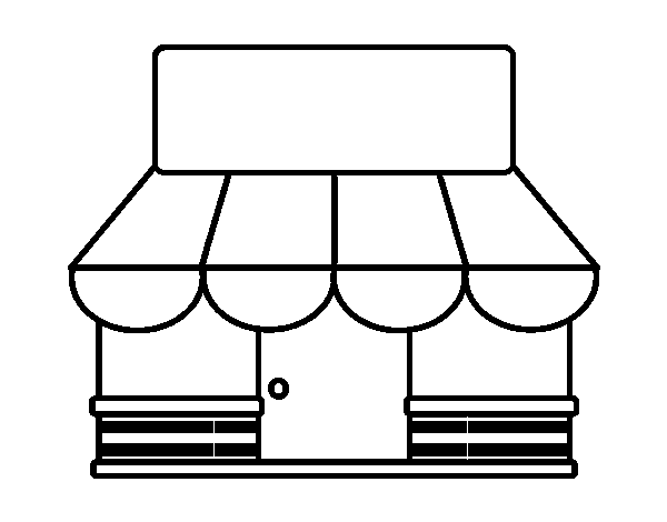 Shop with awning coloring page