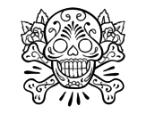 Skull tattoo coloring page