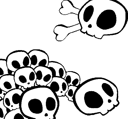 Skulls coloring page