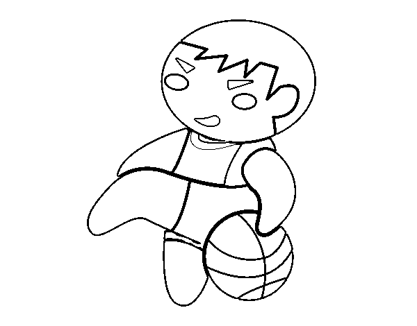 Small forward of basquet coloring page