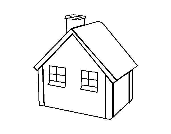 Small house coloring page