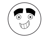 Smiley with big eyebrows coloring page
