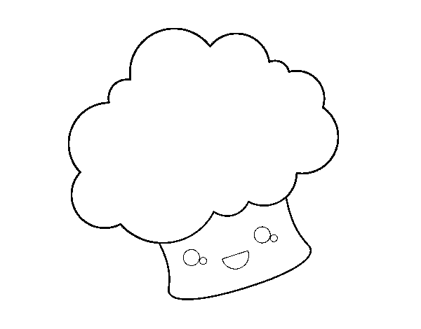 Smiling broccoli coloring page