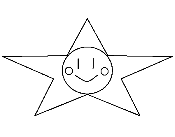 Smiling star coloring page