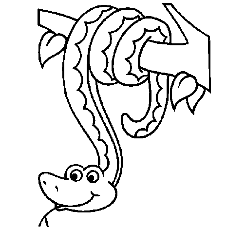 Snake hanging from a tree coloring page
