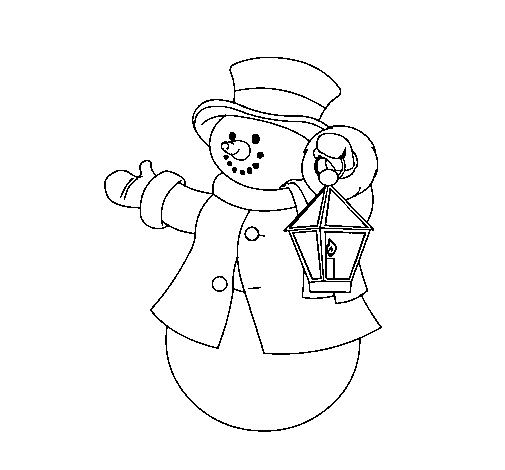 Snowman III coloring page