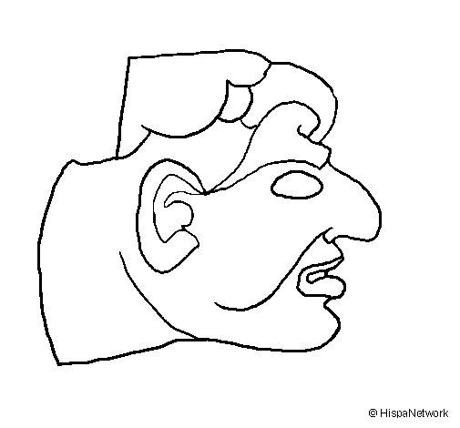 Stone statue of head coloring page