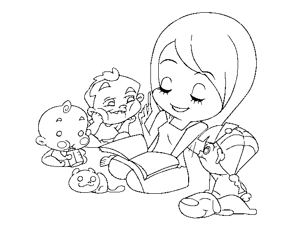 Storyteller coloring page
