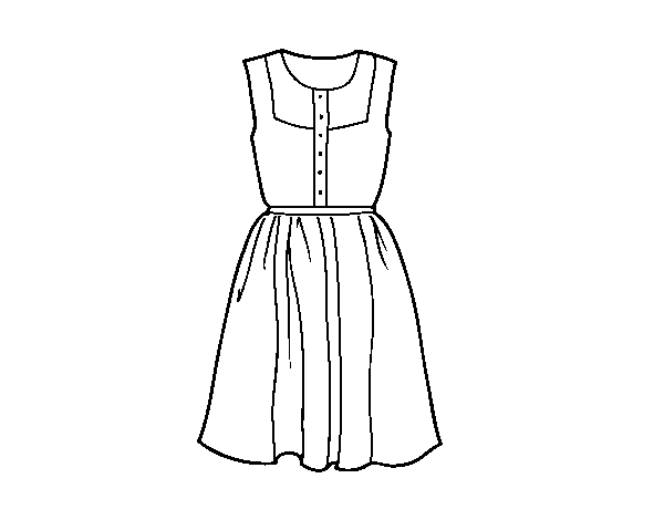 Summer dress coloring page