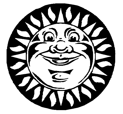 Sun print coloring page