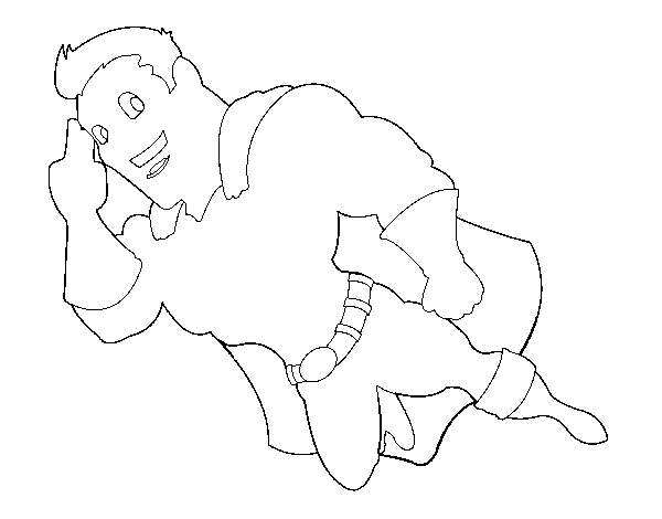 Super Hero flying coloring page