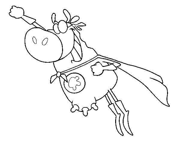 Supercow coloring page