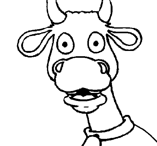 Surprised cow coloring page