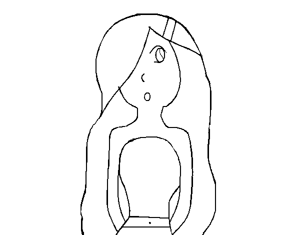Surprised girl coloring page