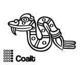 The Aztecs days: the Snake Coatl coloring page