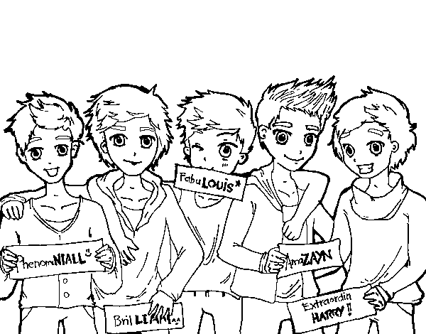 The guys of One Direction coloring page
