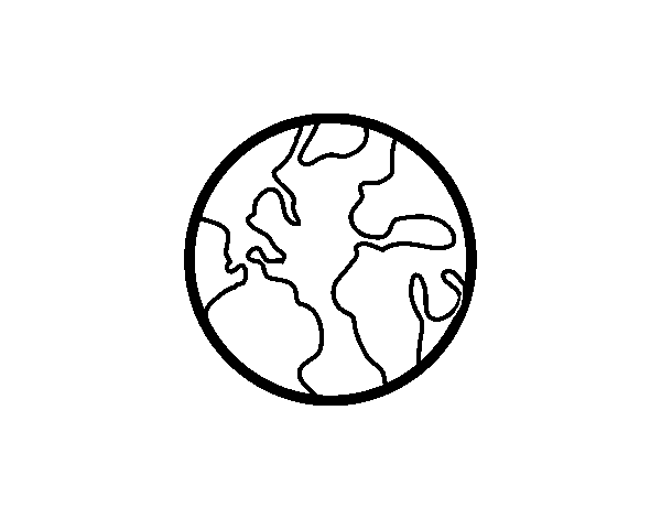 The planet Earth coloring page