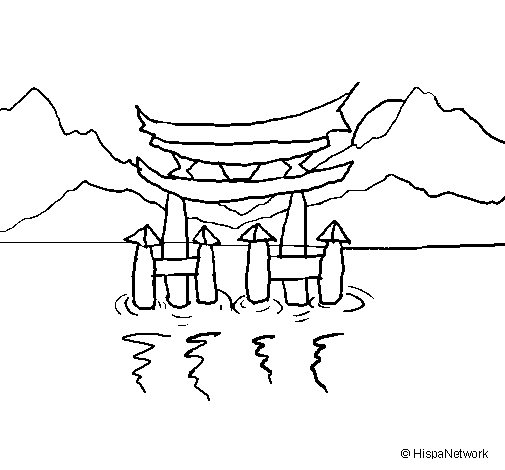 Torii coloring page