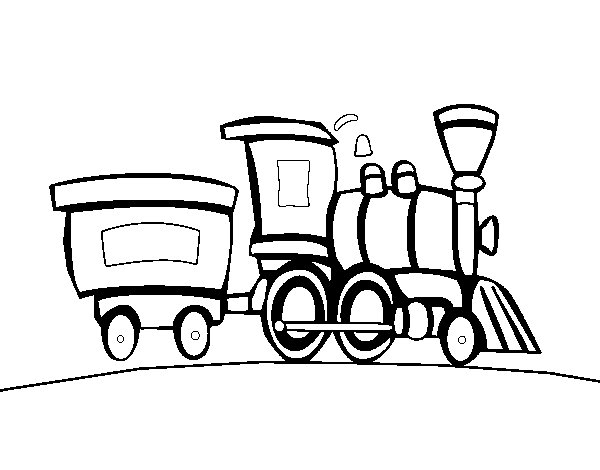 Train with wagon coloring page