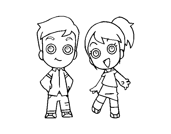 Two brothers coloring page