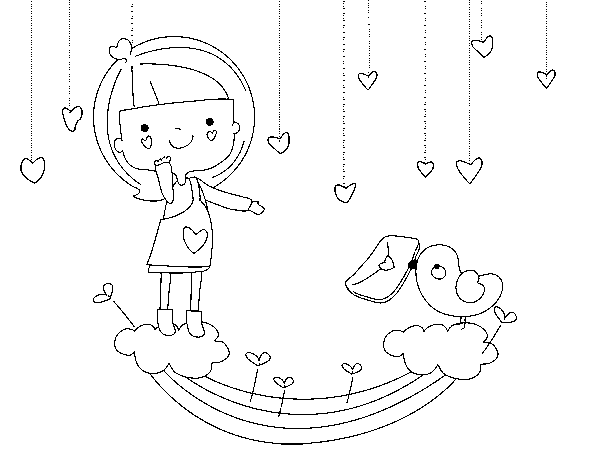 Valentine letter coloring page