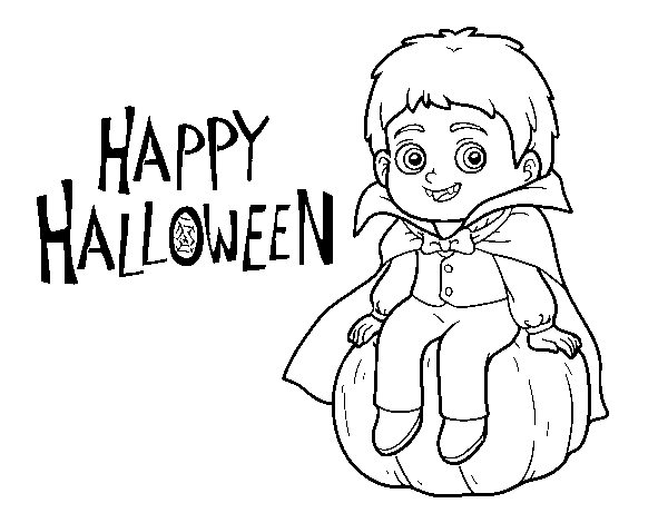 Vampire for Halloween coloring page