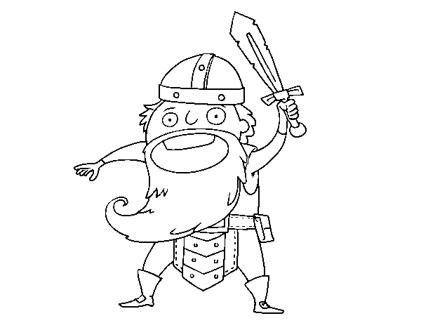 Viking attack coloring page