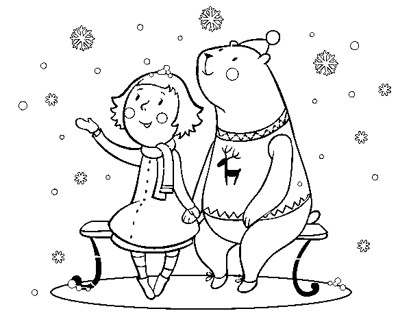 White Christmas coloring page