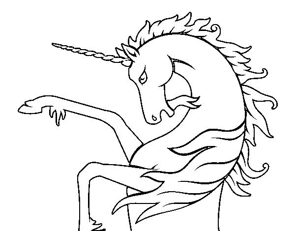 Wild unicorn coloring page