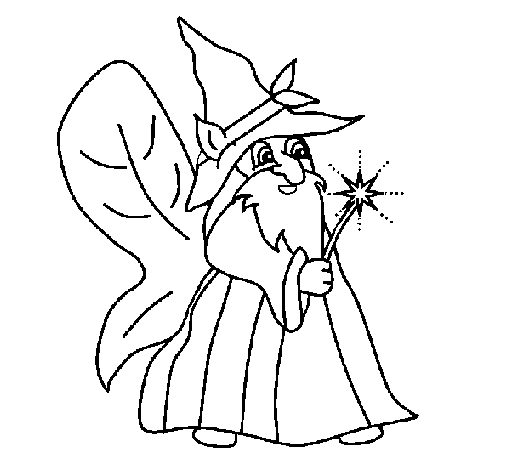 Winged elf coloring page