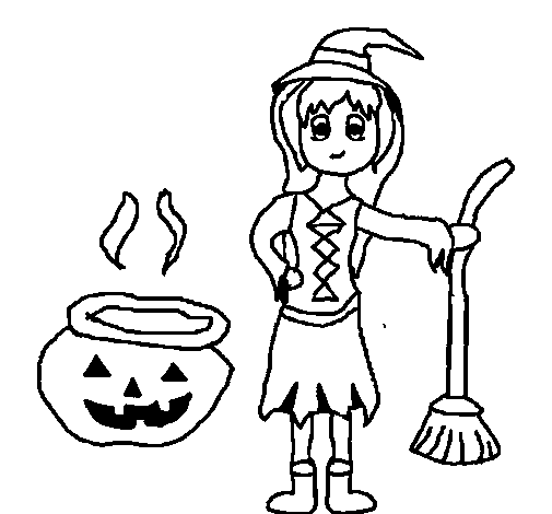 Witch coloring page