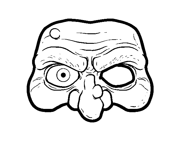 Witch mask  coloring page