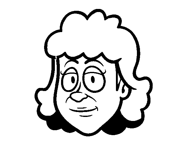 Woman face coloring page