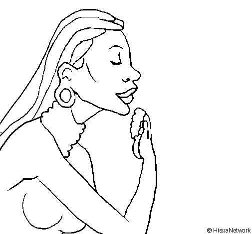 Woman protecting her skin coloring page