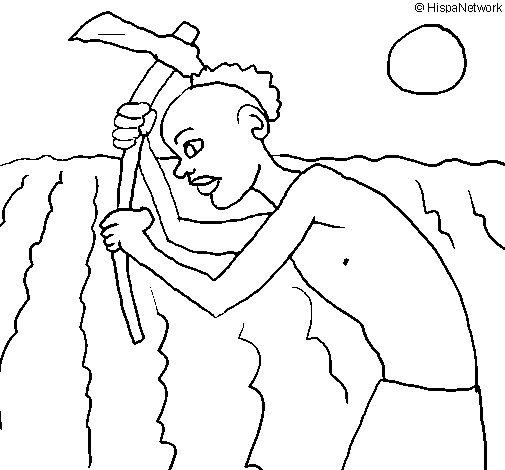Working the land coloring page