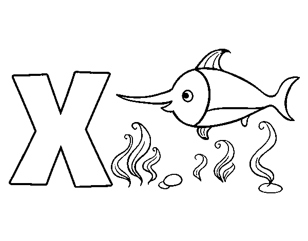 X of Xhiphias coloring page