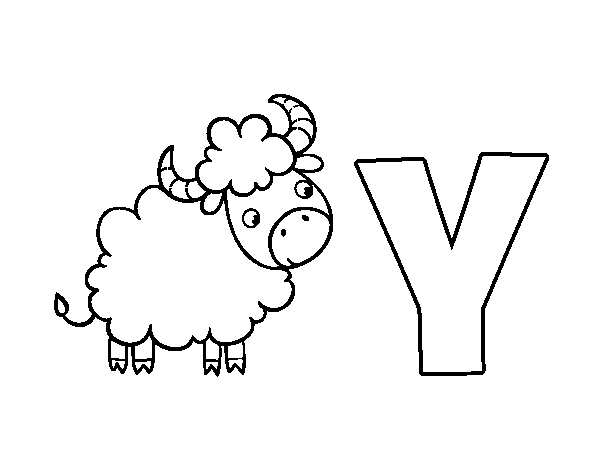 Y of Yak coloring page