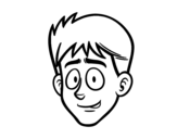 Young boy face coloring page