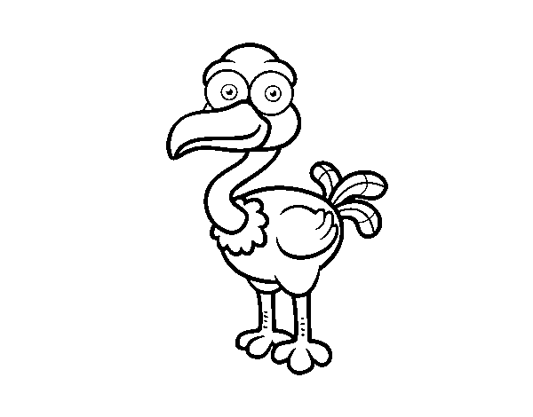 Young ostrich coloring page