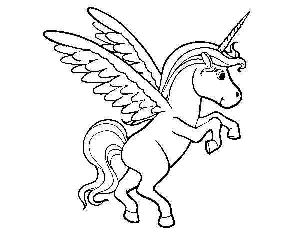 Young unicorn coloring page